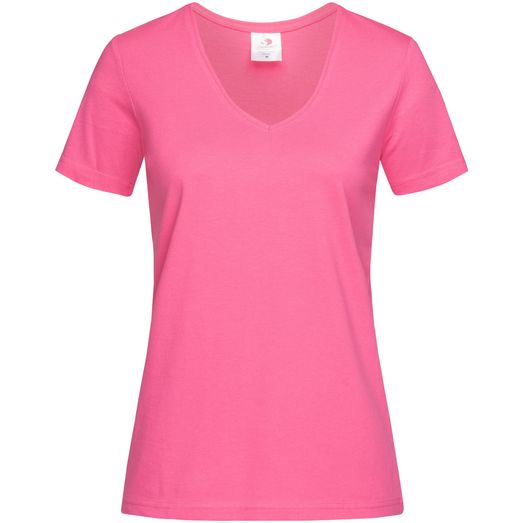 Stedman Classic Ladies V Neck T-Shirt 155gm - Sweet Pink