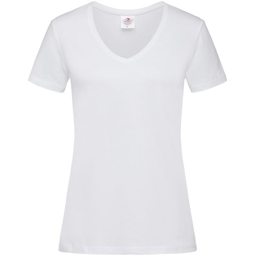 Stedman Classic Ladies V Neck T-Shirt 155gm - White