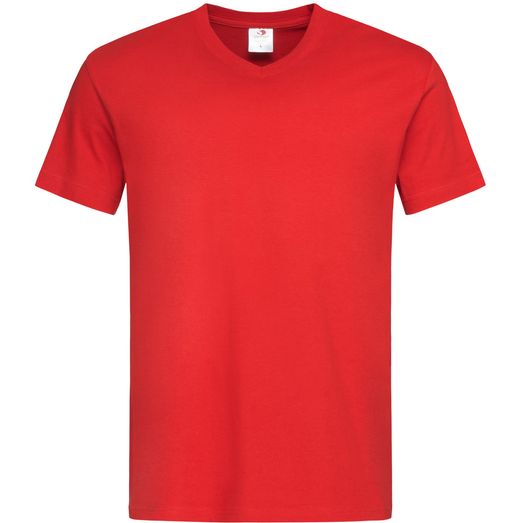 Stedman Classic V Neck T-Shirt 155gm - Scarlet Red