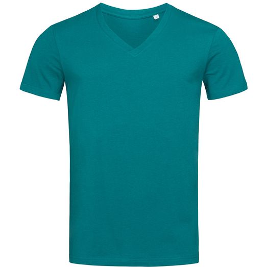 Stedman Green Urban James Organic V Neck T-Shirt Mens - Pacific Blue