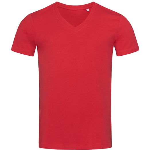 Stedman Green Urban James Organic V Neck T-Shirt Mens - Pepper Red
