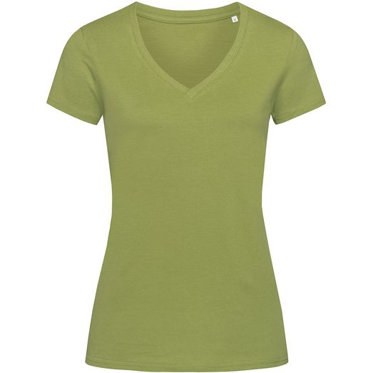 Stedman Green Urban Janet Organic V Neck T-Shirt Ladies - Earth Green