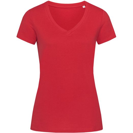 Stedman Green Urban Janet Organic V Neck T-Shirt Ladies - Pepper Red