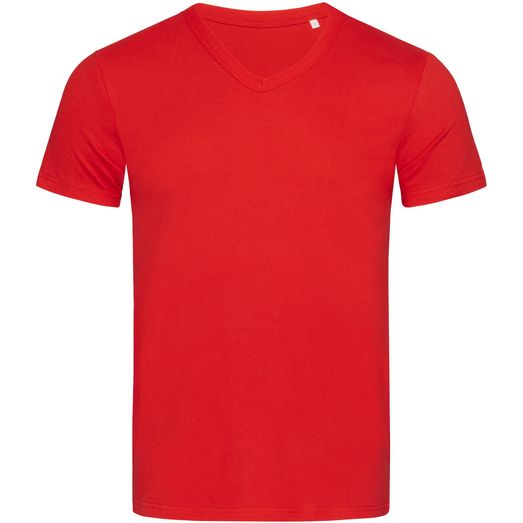 Stedman Stars Ben V Neck T-Shirt - Crimson Red