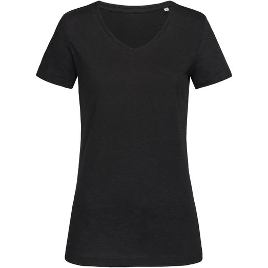 Stedman Stars Sharon Slub V/Neck T-Shirt - Black Opal