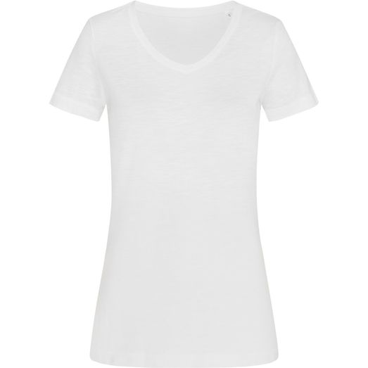 Stedman Stars Sharon Slub V/Neck T-Shirt - White