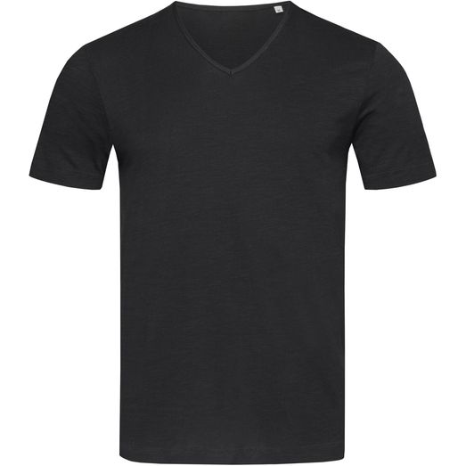 Stedman Stars Shawn V Neck Slub T-Shirt - Black Opal