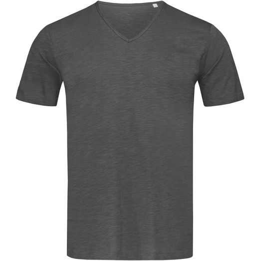 Stedman Stars Shawn V Neck Slub T-Shirt - Slate Grey