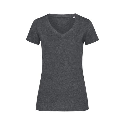 Stedman Stars Lisa Melange V/Neck T-Shirt - Charcoal Heather