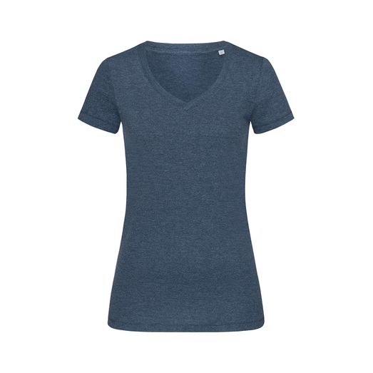 Stedman Stars Lisa Melange V/Neck T-Shirt - Navy Heather