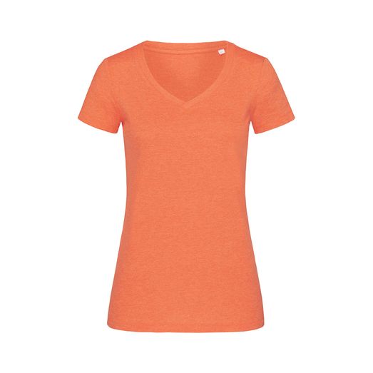 Stedman Stars Lisa Melange V/Neck T-Shirt - Pumpkin Heather