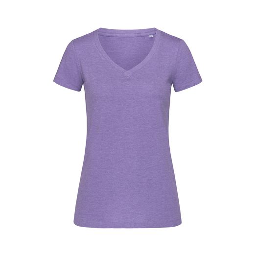 Stedman Stars Lisa Melange V/Neck T-Shirt - Purple Heather