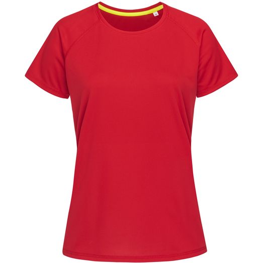 Stedman Active Sports Raglan Mesh Ladies T-Shirt - Crimson Red