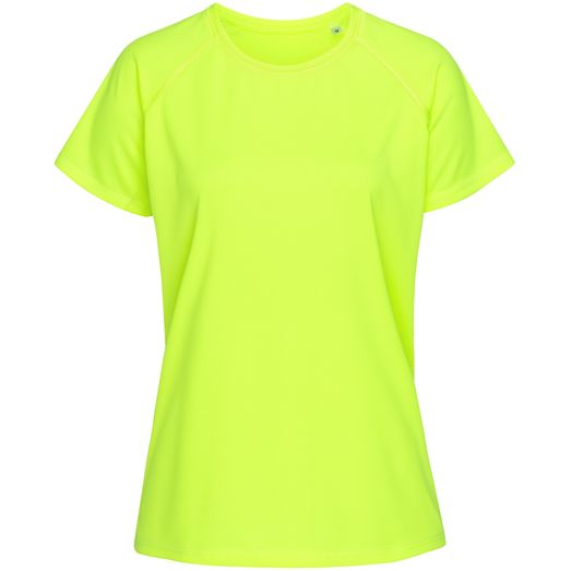 Stedman Active Sports Raglan Mesh Ladies T-Shirt - Cyber Yellow