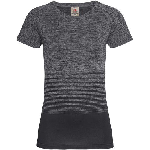 Stedman Active Sports Seamless Raglan Flow T-Shirt Ladies - Dk Grey Transition