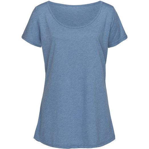 Stedman Stars Daisy Melange Oversized Ladies Crew Neck T-Shirt - Vintage Blue