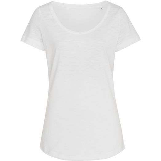 Stedman Stars Sharon Oversized Slub Crew Neck T-Shirt Ladies - White