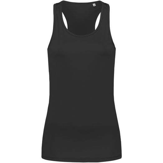 Stedman Active Sports Ladies Poly Sports Vest - Black Opal