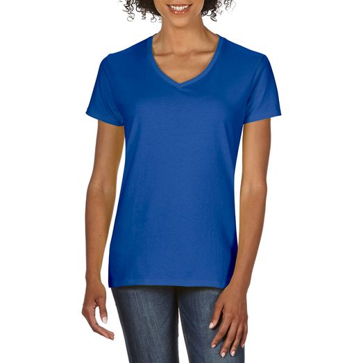 Gildan Premium Ringspun V Neck T-Shirt Ladies - Royal Blue