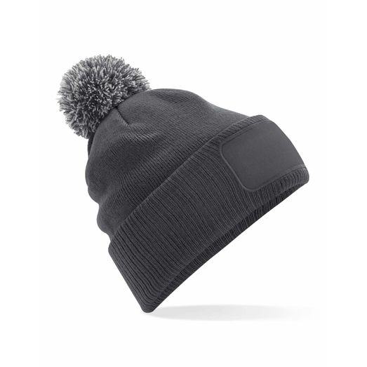 Beechfield  Snowstar® Patch Beanie Graphite Grey/ Light Grey