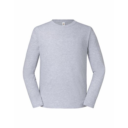 Fruit Of The Loom Men's Iconic 195 Premium Long Sleeve T Heather Grey