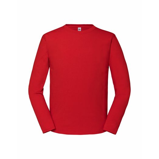 Fruit Of The Loom Men's Iconic 195 Premium Long Sleeve T Red