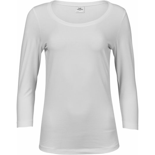 Tee Jays Women's Stretch 3/4 Sleeve Tee White