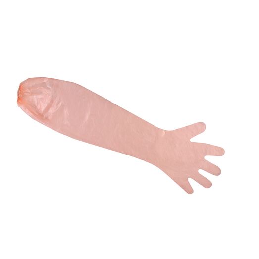 50 x Orange Disposable Arm Length Gloves
