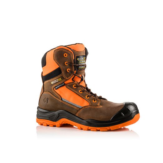 Buckler Buckz Viz BVIZ1BROR Safety Lace/Zip Boot - Brown/Orange
