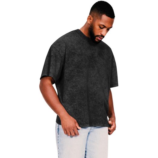 Casual Classics Ringspun 150 Acid Wash Oversize T-Shirt - Acid Black