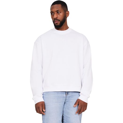 Casual Classics Ringspun Blend 280 Boxy Oversize Extended Neck Sweat - White