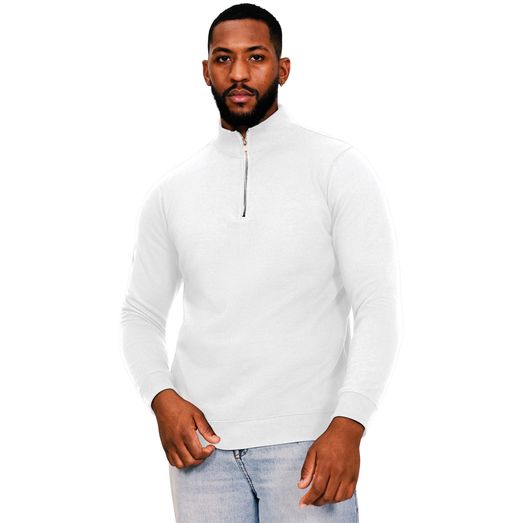 Casual Classics Ringspun Blended 280 Core Quarter Zip Sweat - White