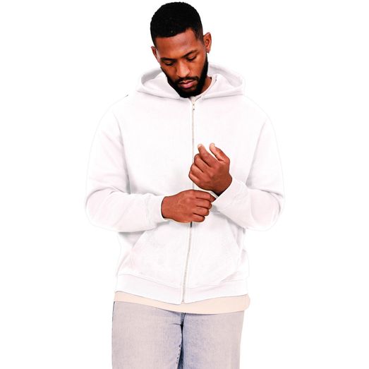 Casual Classics Ringspun Blended 280 Core Zip Hood - White