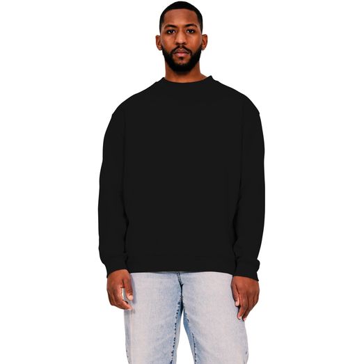 Casual Classics Ringspun Blended 280 Oversize Extended Neck Sweat - Black
