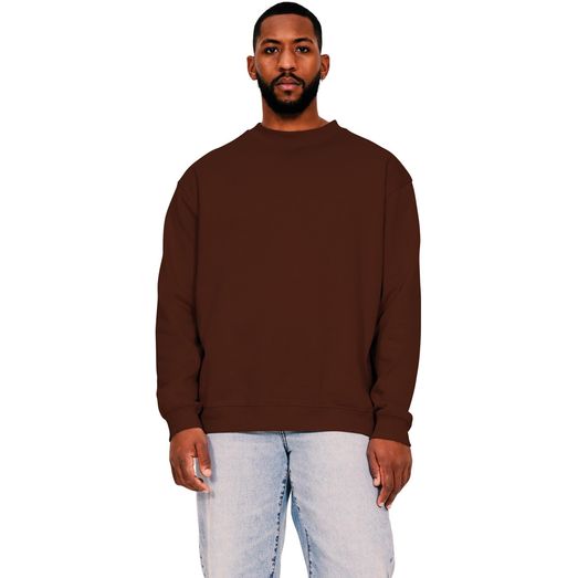 Casual Classics Ringspun Blended 280 Oversize Extended Neck Sweat - Chocolate