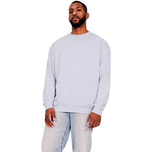 Casual Classics Ringspun Blended 280 Oversize Extended Neck Sweat - Heather Grey