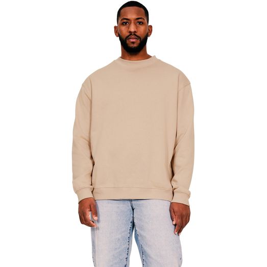 Casual Classics Ringspun Blended 280 Oversize Extended Neck Sweat - Sand