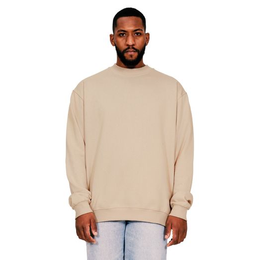 Casual Classics Ringspun Blended 280 Oversize Extended Neck Tall Sweat - Sand