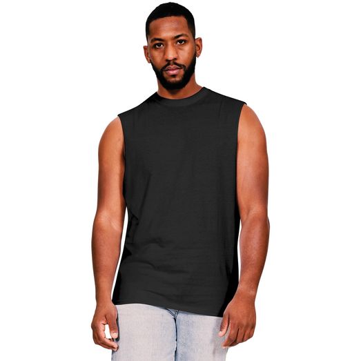 Casual Classics Ringspun Core 150 Droparm Raw Edge Tall Tank - Black