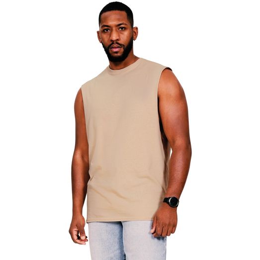 Casual Classics Ringspun Core 150 Droparm Raw Edge Tank - Sand