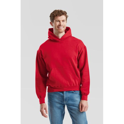 Fruit Of The Loom Supercotton Hooded Sweat Adult - Red