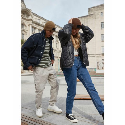 Beechfield Fashion Patch Beanie Walnut/Black