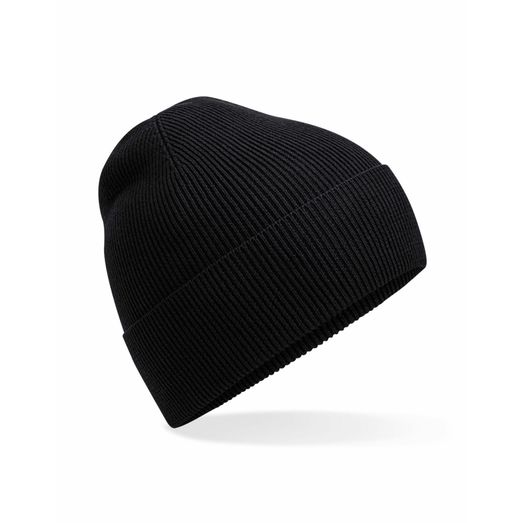 Beechfield Organic Cotton Fine Knit Beanie Black