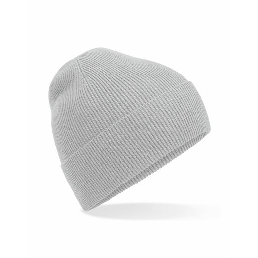 Beechfield Organic Cotton Fine Knit Beanie Light Grey