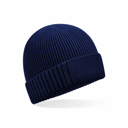 Beechfield Organic Cotton Patch Beanie Oxford Navy