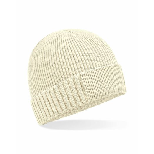 Beechfield Organic Cotton Patch Beanie Sand