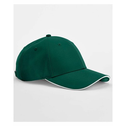 Beechfield Team Sports-Tech Cap Bottle Green/White