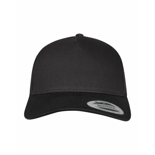 Flexfit 5 Panel Retro Trucker Cap Black