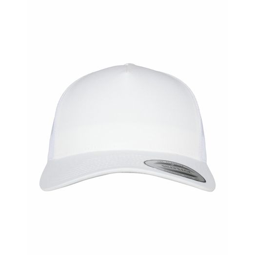 Flexfit 5 Panel Retro Trucker Cap White