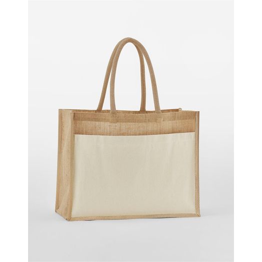 Westford Mill Cotton Pocket Natural Starched Jute Shopper Natural